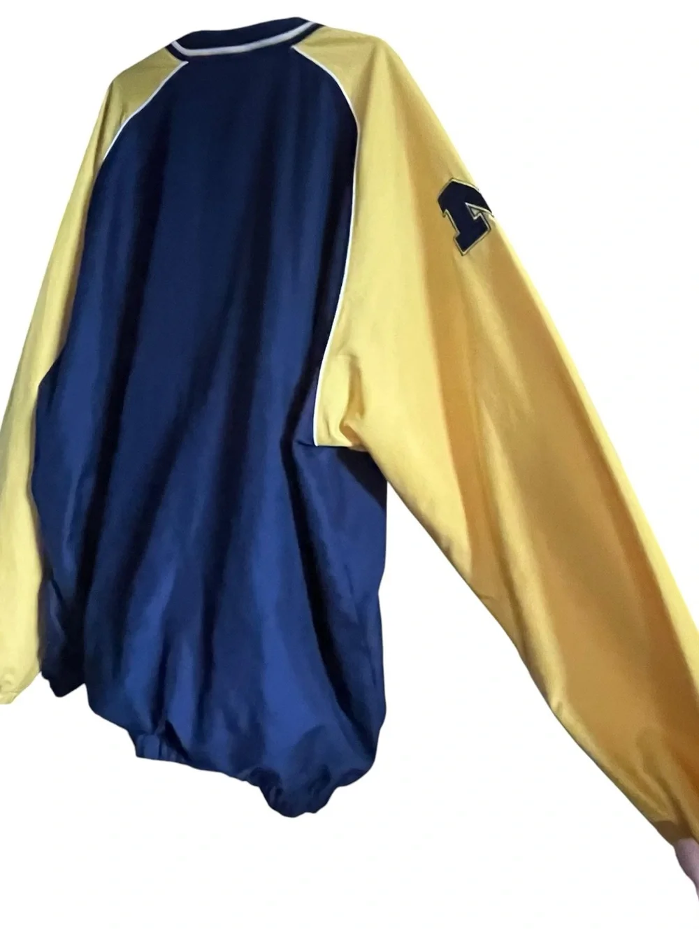 Michigan Wolverines Men’s 3XL Pullover Windbreaker Navy & Maize Sleeves M-Right